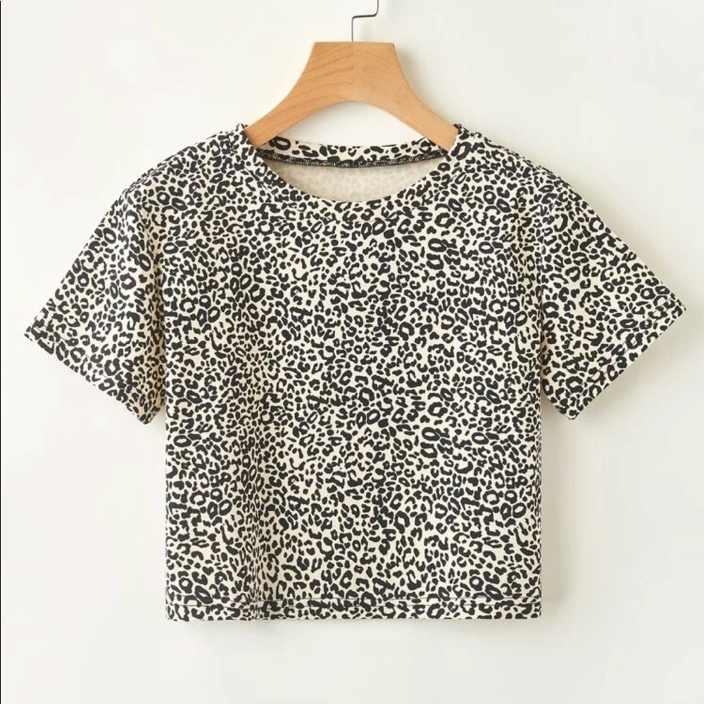 brand new cheetah print crop shirt